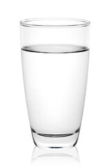 Drinking water in a clear white glass gives a feeling of purity and purity.