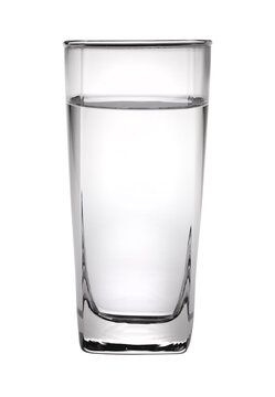 Drinking water in a clear square tall glass gives a feeling of purity and purity.