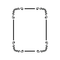 Vintage calligraphic frames vector icon. retro elegant ornamental borders illustration sign. old mirror Symbol.