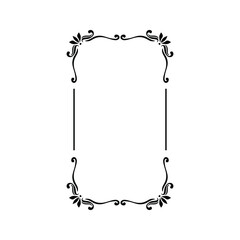 Vintage calligraphic frames vector icon. retro elegant ornamental borders illustration sign. old mirror Symbol.