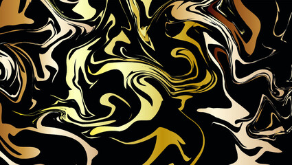 Black fluid art background with gold accents. Liquid marble. Art, 3D. Animals, giraffe