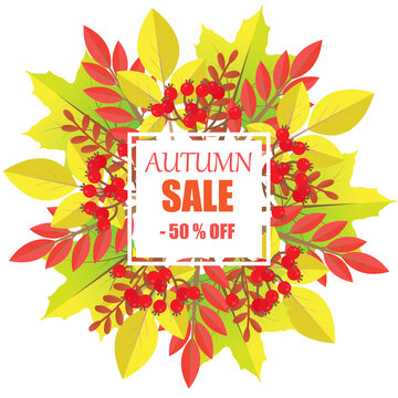 Autumn Sale -50 Off In Frame Leaves Foliage