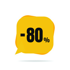 80 Percent Off, Discount Sign Banner or Poster. Special offer price signs