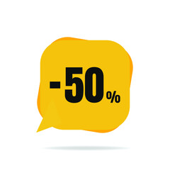 50 Percent Off, Discount Sign Banner or Poster. Special offer price signs