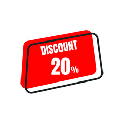 20 Percent Off, Discount Sign Banner or Poster. Special offer price signs