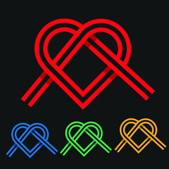lines and a heart. vector illustration design.unique love symbol