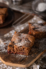 Homemade dessert with plum jam
