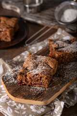 Homemade dessert with plum jam