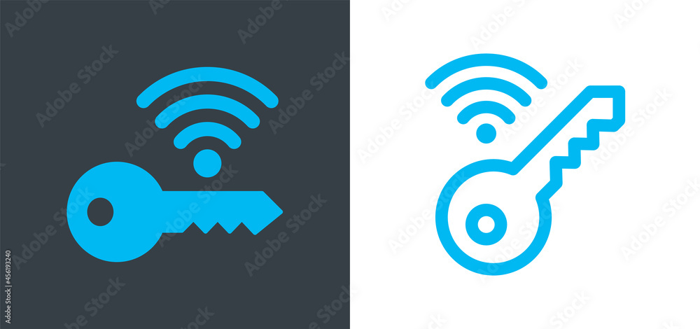 Poster key connecting with wifi icon vector illustration. security system