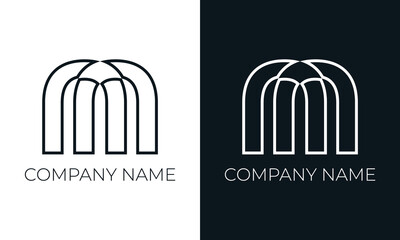 Initial letter m logo vector design template. Creative modern trendy m typography and black colors.