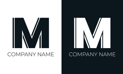 Initial letter m logo vector design template. Creative modern trendy m typography and black colors. - obrazy, fototapety, plakaty