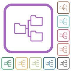 Shared folders outline simple icons