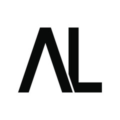 Abstract letter AL logo design template. AL logo design on white background