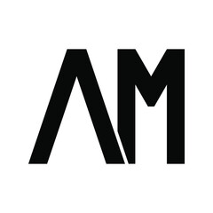Abstract letter AM vector logo design template. AM letter logo on weight background.