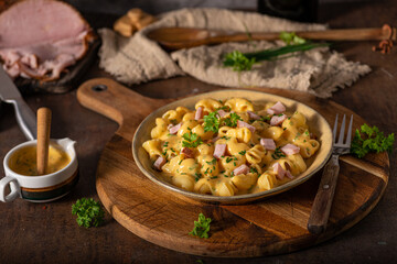 Delicous pasta with cheese sauce