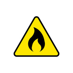 flammable sign icon in yellow triangle