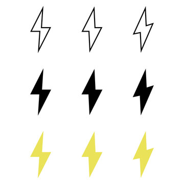 Lightning bolt icon. Flash icon