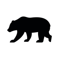 Bear grizzly silhouette, vector animal icon