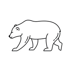 Bear grizzly illustration, vector animal icon silhouette