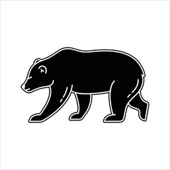 Bear grizzly illustration, vector animal icon silhouette