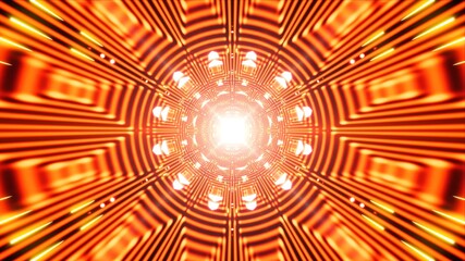 Shining Sun Shape Light in Red Line Pattern Cyber Tunnel