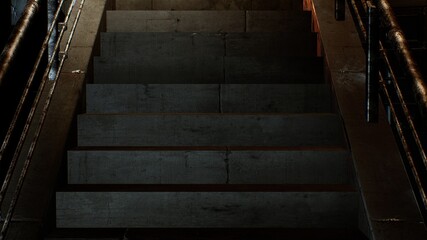 Stairs in the Night Street 3D Rendering