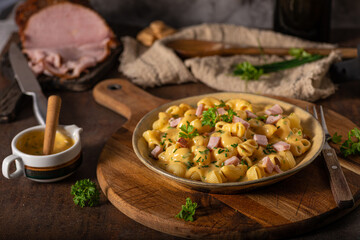Delicous pasta with cheese sauce