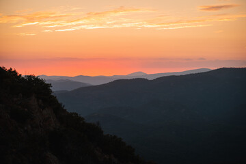 Saint-Raphael - sunset in the mountains - France