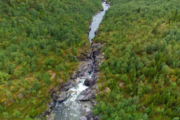 Fototapeta na wymiar Amazing beautiful landscape nature in Norway, taken with drone