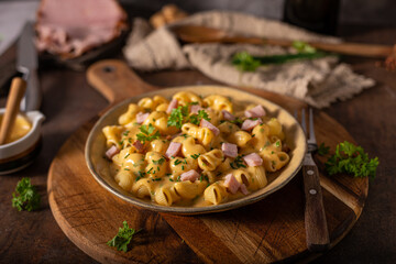 Delicous pasta with cheese sauce