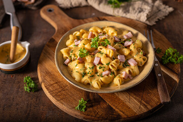 Delicous pasta with cheese sauce