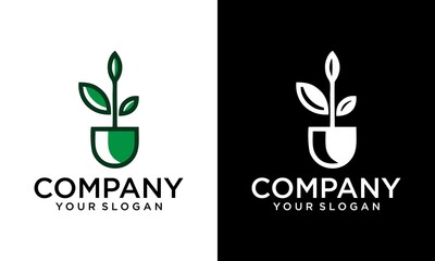 Light Bulb Leaf Garden Plant Innovation Logo design
