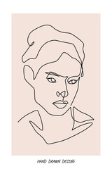 Surreal Faces Continuous line, drawing of set faces and hairstyle, fashion concept, woman beauty minimalist, vector illustration pretty sexy. Contemporary portrait