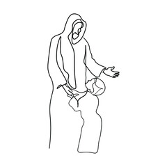 continuous line drawing of Nativity of Jesus