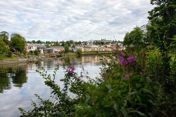 Fototapeta premium Beautiful cityscape of the city of Trondheim, Norway during summer