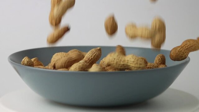 Peanut (Groundnut) Falling to Plate Slow Motion