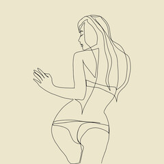 Surreal Faces Continuous line, drawing of set faces and hairstyle, fashion concept, woman beauty minimalist, vector illustration pretty sexy. Contemporary portrait
