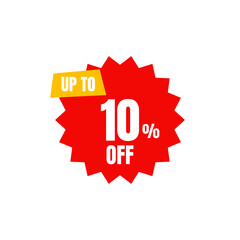 10 Percent Off, Discount Sign Banner or Poster. Special offer price signs