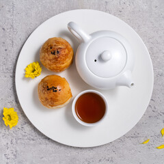 Moon cake yolk pastry for Mid-Autumn Festival holiday.