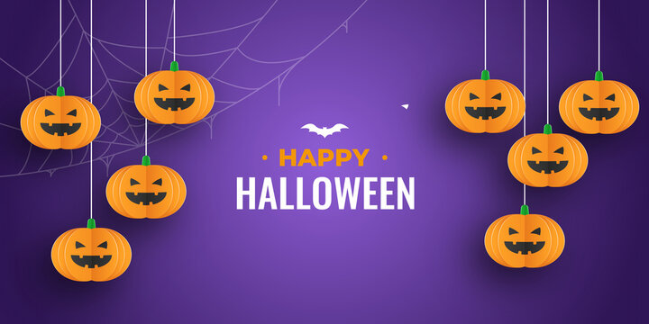 Happy Halloween sale banners or party invitation background.Vector illustration