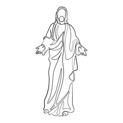 continuous line drawing of Nativity of Jesus