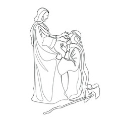 continuous line drawing of Nativity of Jesus