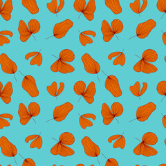 autumn leaves vector seamless pattern. background for fabrics, prints, packaging and postcards