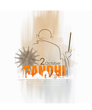 2nd October- Gandhi Jayanti Vector  Illustration.