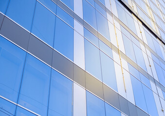 Fototapeta na wymiar Glass buildings windows wall