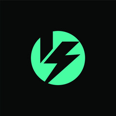 K initial circle Electric logo vector image