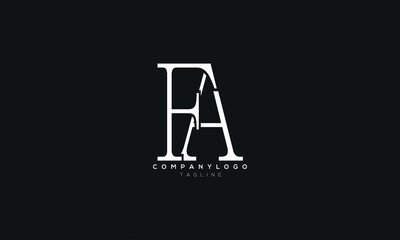 FA, AF, Abstract initial monogram letter alphabet logo design
