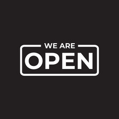 Hanging open sign for front shop logo design