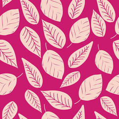 Vector seamless pattern background with leaves
