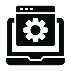 web setting glyph design, SEO and web flat design for mobile concepts and web apps. Collection of modern infographic logo and pictogram.